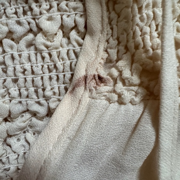 Free People Ruffle Me Up Sleeveless Front Tie Blouse Ivory Size Medium Casual - Picture 4 of 10